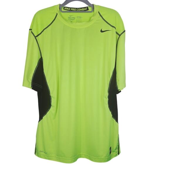 Nike Combat Neon Yellow & Black Athletic Hiking Workout Men's Top XL - Picture 1 of 3